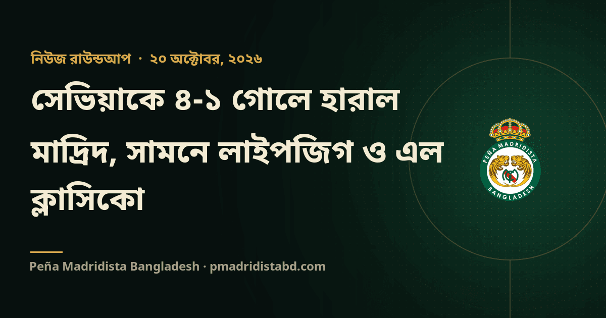 সেভিয়াকে ৪-১ গোলে হারাল মাদ্রিদ, সামনে লাইপজিগ ও এল ক্লাসিকো