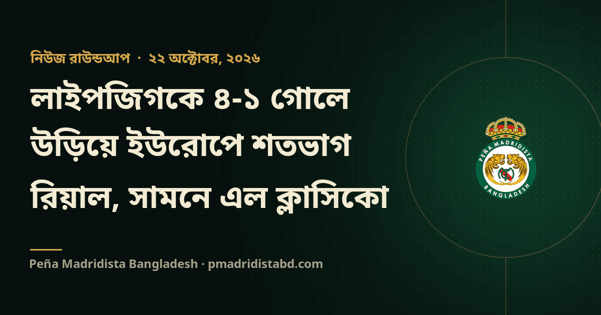 লাইপজিগকে ৪-১ গোলে উড়িয়ে ইউরোপে শতভাগ রিয়াল, সামনে এল ক্লাসিকো